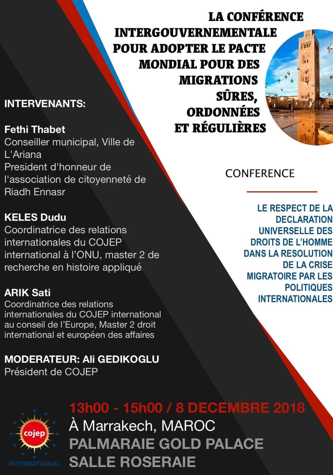 ONU/Conférence : le respect de la déclaration des Droits de l’homme (crise migratoire)